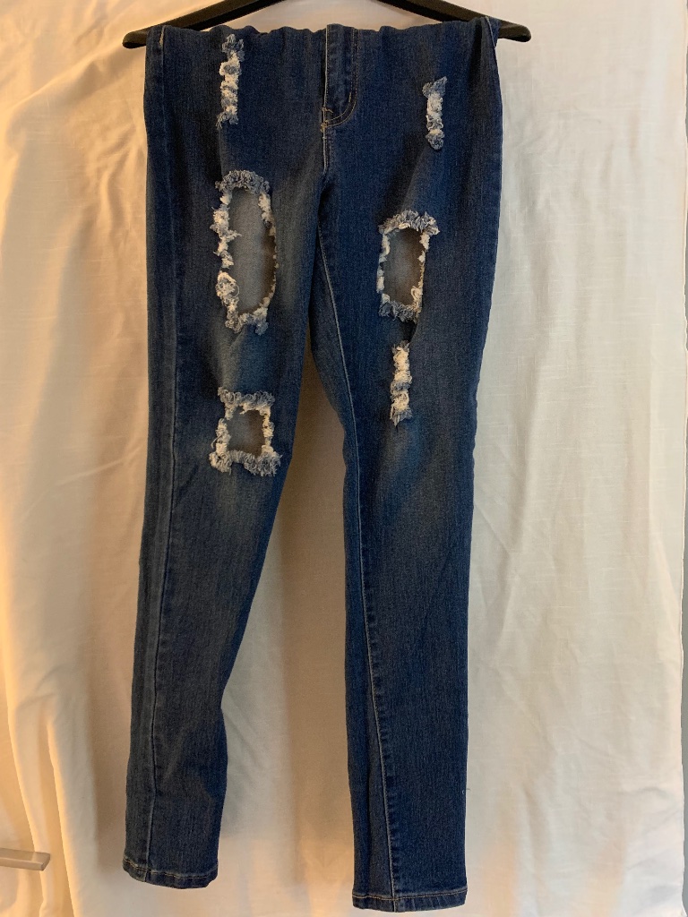 High Waisted Frayed Skinny Jeans